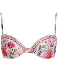 Agua Bendita - Floral Embroidered Bikini Top - Lyst