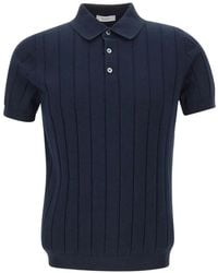 Diktat - Ribbed-Knit Polo Shirt - Lyst