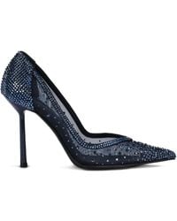 Le Silla - 100Mm Nicole Crystal-Embellished Mesh Pumps - Lyst
