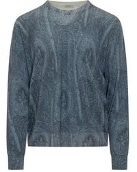 Etro - Paisley-print Silk And Cashmere-blend Sweater - Lyst