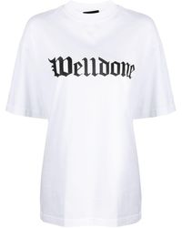 we11done - T-shirt en coton à logo imprimé - Lyst