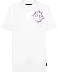 Philipp Plein - Chrome T-Shirt Mit Logo-Print - Lyst