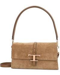Tod's - Mini T Timeless Suede Tote Bag - Lyst