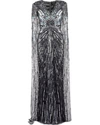 Jenny Packham - Paillettenmaxikleid im Cape-Stil - Lyst