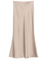 D.exterior - Satin-Finish Flared Midi Skirt - Lyst