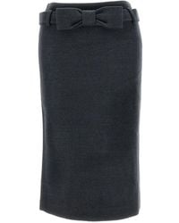 ShuShu/Tong - Bow-Detail Belted Midi Skirt - Lyst