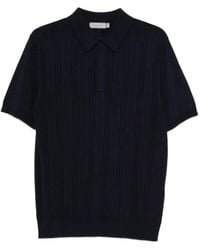 Canali - Short-Sleeve Knitted Polo Shirt - Lyst