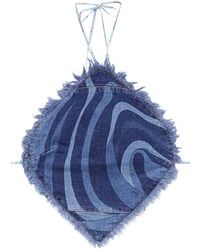 PUCCI - Top Marmo De Denim Con Cuello Halter - Lyst