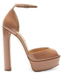 Casadei - Flora Patent Leather Sandals - Lyst