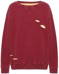 Maison Margiela - Distressed Layered Cotton Sweatshirt - Lyst