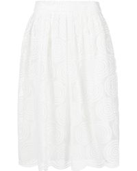 Paule Ka - Sheer Lace Pleated Skirt - Lyst
