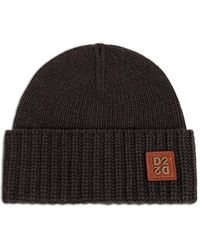 DSquared² - D2 Logo-Patch Ribbed-Knit Beanie - Lyst
