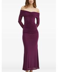 Bardot - Abito Lungo Con Ruches E Spalle Scoperte - Lyst