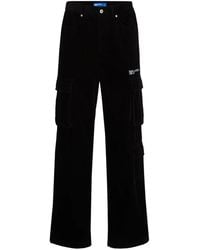 Karl Lagerfeld - Cargohose Aus Cord Mit Stickerei - Lyst