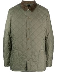Barbour - Corduroy-Collar Diamond-Quilted Jacket - Lyst
