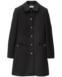 Versace - Natté Wool Coat - Lyst