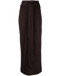Dolce & Gabbana - Jupe longue en laine vierge à taille ceinturée - Lyst