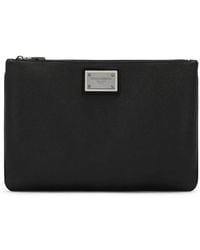 Dolce & Gabbana - Pochette in pelle con logo - Lyst