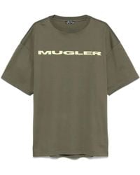 Mugler - T-Shirt Mit Logo-Applikation - Lyst