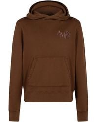 Amiri - Staggered Logo-Embroidered Cotton Hoodie - Lyst