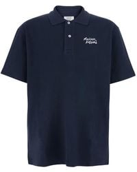 Maison Kitsuné - Logo-Embroidered Cotton Polo Shirt - Lyst