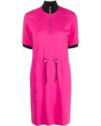 KARL LAGERFELD - Toggle-Fastening Short-Sleeve Dress - Lyst