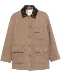 Sandro - Jas Met Enkele Rij Knopen, Klepzakken En Contrasterende Kraag - Lyst