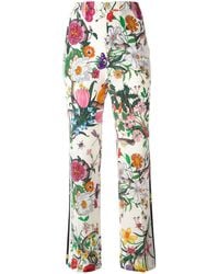 Gucci Flora Snake Print Trousers - Wit