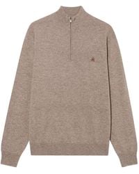 Brooks Brothers - Half-Zip Logo-Embroidered Sweater - Lyst