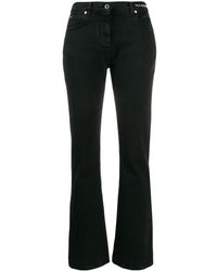 Valentino Embroidered Slogan Flared Jeans - Black