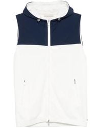 Eleventy - Colour-Block Sleeveless Zip-Up Hoodie - Lyst