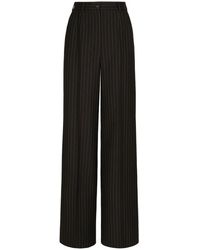Dolce & Gabbana - Wide Leg Pinstripe Trousers - Lyst