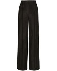Dolce & Gabbana - Wide Leg Pinstripe Trousers - Lyst
