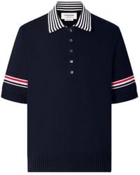 Thom Browne - Sailboat Rugby Polo Shirt With Rwb Armbands - Lyst
