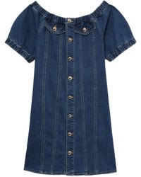 B+ AB - Off-Shoulder Denim Mini Dress - Lyst