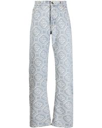 Casablancabrand - Gerade Jeans mit Monogramm-Print - Lyst