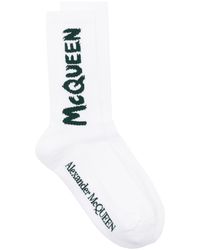 Alexander McQueen Intarsia Sokken - Wit