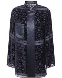 Hui Milano - Burnout-Velvet Silk Blouse - Lyst
