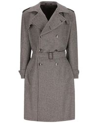 Tagliatore - Born Houndstooth-Pattern Double-Breasted Coat - Lyst