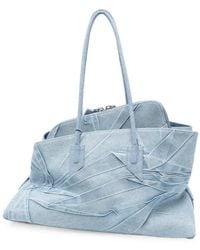 The Attico - Medium La Passeggiata Panelled Denim Shoulder Bag - Lyst