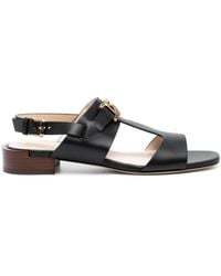 Tod's - Logo-plaque Leather Sandals - Lyst