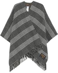 Woolrich - Check-Pattern Fringed Cape - Lyst