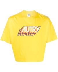 Autry - Logo-print Cropped T-shirt - Lyst