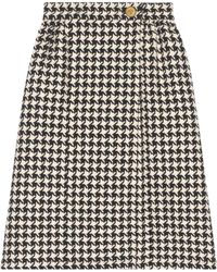 Gucci Tweed-Rock mit Hahnentrittmuster - Schwarz