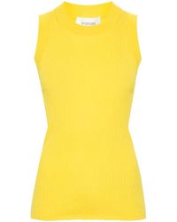Sportmax - Ribbed Cotton Tank Top - Lyst