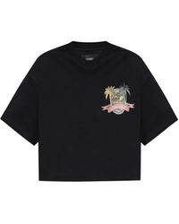Amiri - Graphic Print Crop T-Shirt - Lyst