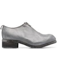 Guidi Zip-up Brogue Shoes - Grey