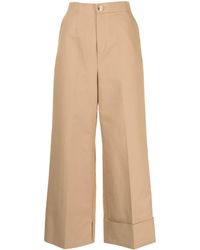 Enfold - Wide-leg Cotton Trousers - Lyst