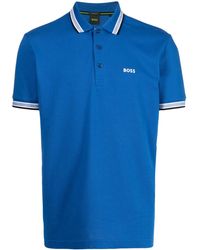 BOSS - Polo Con Bordo A Righe - Lyst