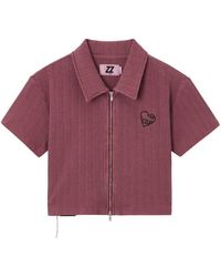 Izzue - Zip-Up Cropped Knitted Top - Lyst
